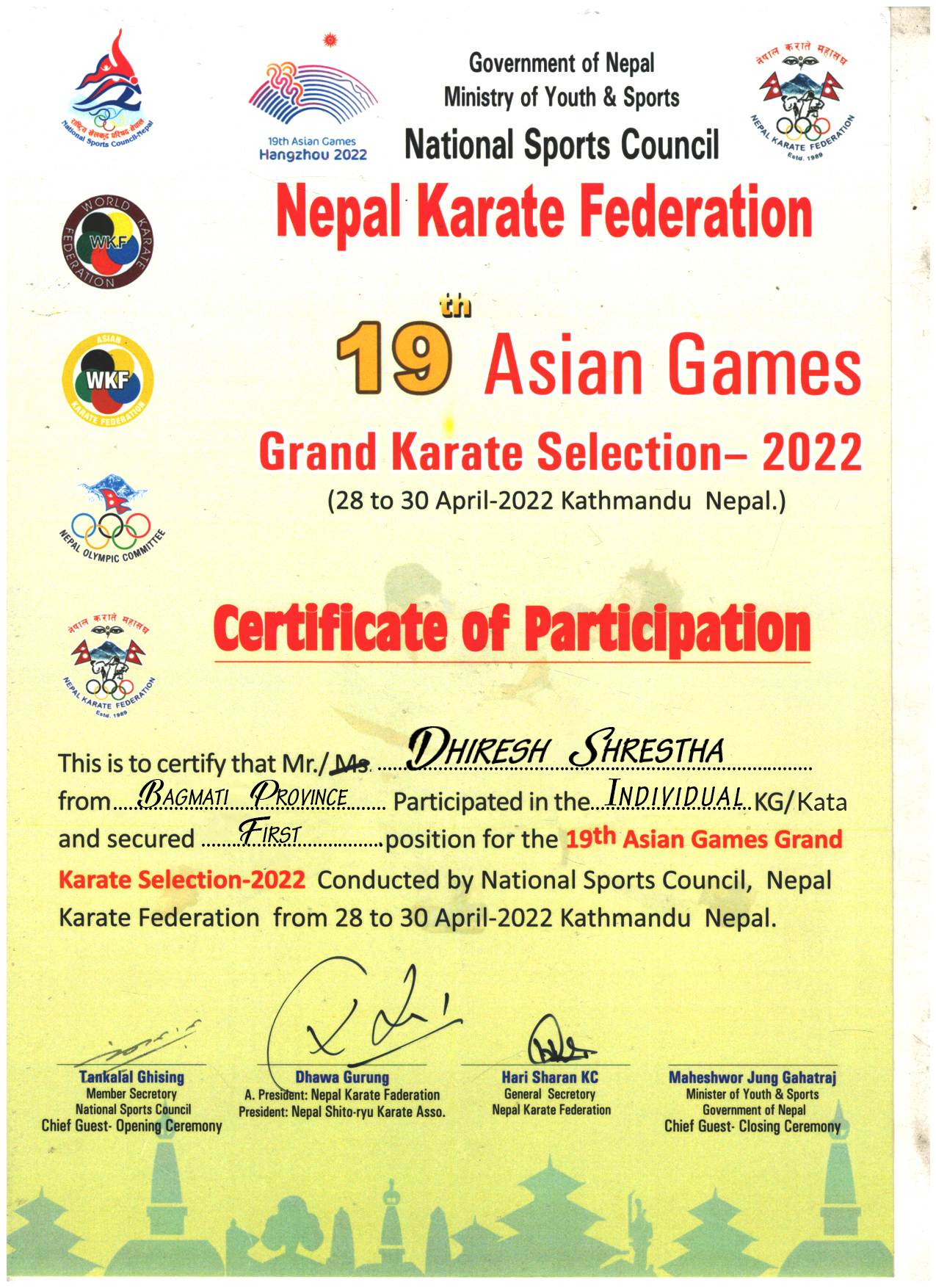 National Level Karate